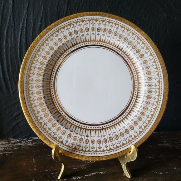 Royal Doulton Davis Collamore Bread Plate /Appetizer Plate Gold Encrusted Design - Picture 1 of 6